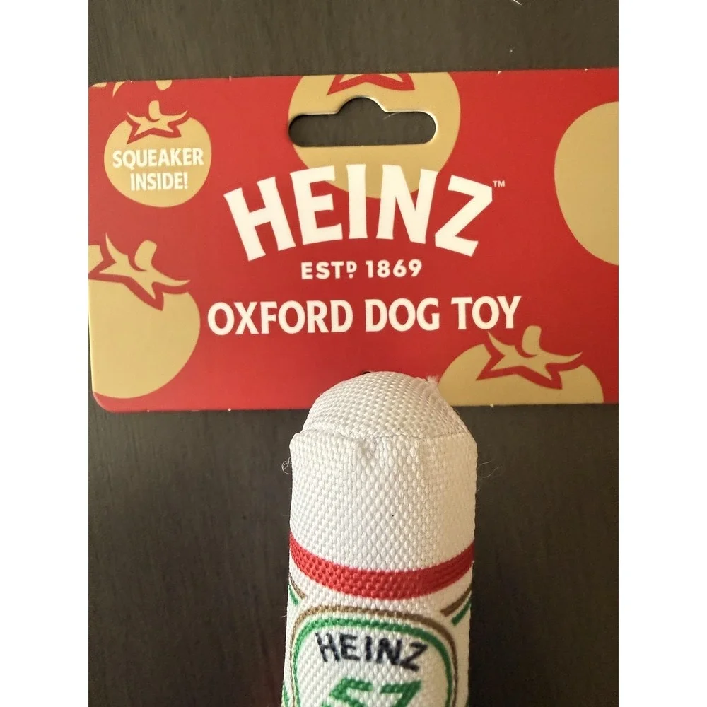 Heinz Nickelodeon SpongeBob Dog Toy Set Ketchup Bottle Crinkle Bone Squeaker New